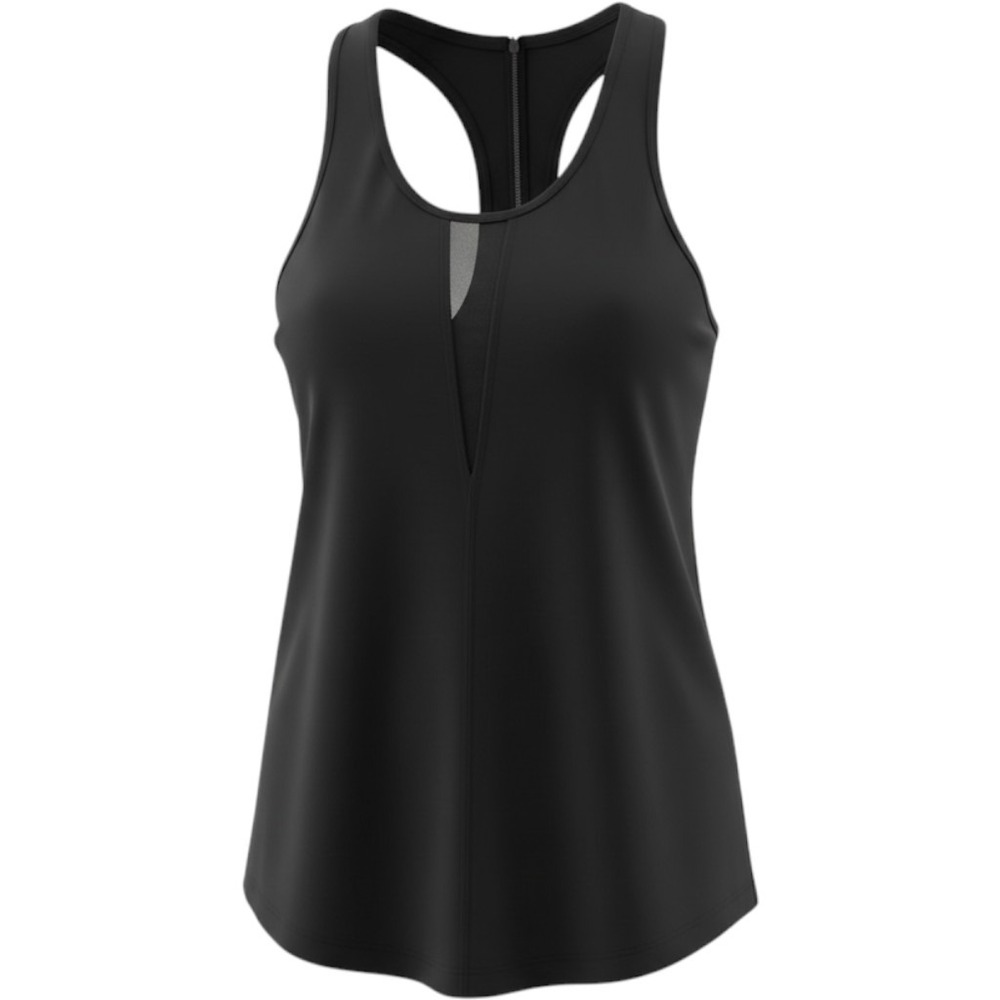 Zyia Active Womens Black Mesh Racerback Split Back Athletic Tank Top Size M